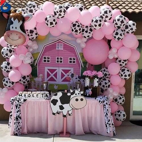 Farm Cow Theme Party, Ranch Zoo Balloon Party Decoration Supplies, Farm Animal Paper Plate Paper Cup Birthday Party Decoration