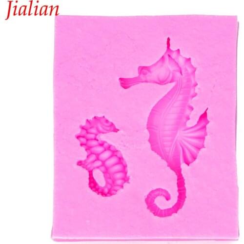 Hippocampus shaped 3D Reverse sugar molding Food Grade silicone mould for polymer clay molds chocolate cake decoration tool 1007
