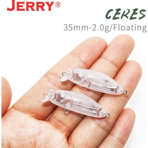 Jerry Ceres Micro Minnow Unpainted Lure Blanks Floating Rattling Rock Fishing Walk The Dog Bait 35mm Bass Pesca