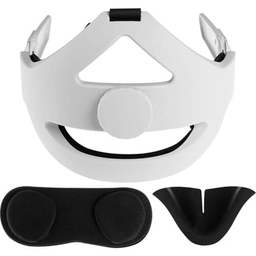 HOT-Adjustable Headband Head Strap for Oculus Quest 2, with Head Cushion and Lens Cover, Comfortable Blackout Nose Pad