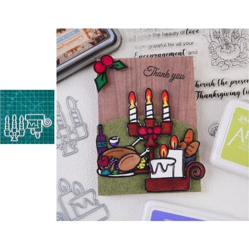 InLoveArts Candlestick Metal Cutting Dies Christmas Burning Candle Stencils For DIY Embossing Scrapbook Card Decoration Craft
