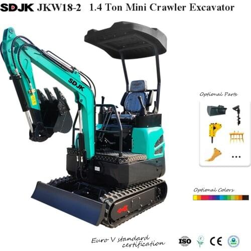 JKW-18-2 Mini Excavator 2 Ton Digger Excavator China CE ISO Certification Approved Family Use Diesel Engine Crawler Excavator