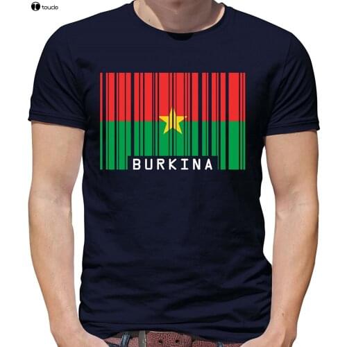 Mens T Shirts Fashion 2019 Burkina Faso Barcode Style Flag - Mens Crewneck T-Shirt - 7 Colours T Shirt Short Sleeve