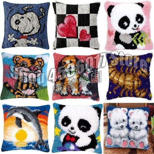 Diy cross-stitch pillow latch hook kits embroidery carpet do it yourself embroidery pillow Foamiran for crafts Cartoon Covers