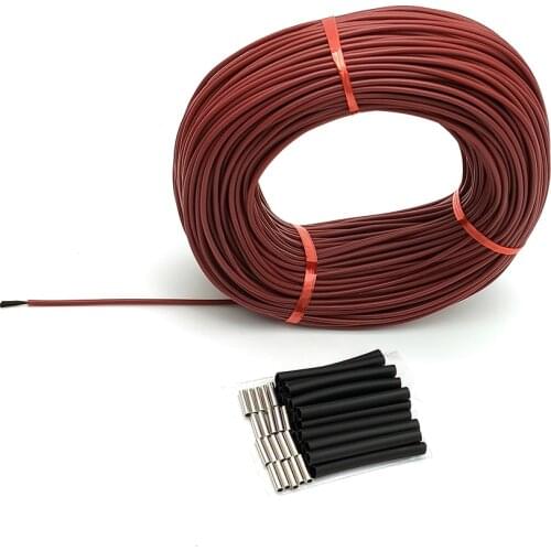 Φ3mm 12K 33Ω Carbon Fibre Heating Wire 200℃ High Temperature Far Infrared Silicon Rubber Warm Floor Heating Cable
