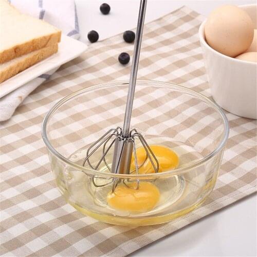 NEW Semi-automatic Egg Beater Stainless Steel Egg Whisk Manual Hand Mixer Self Turning Egg Stirrer Home Kitchen Egg Tools