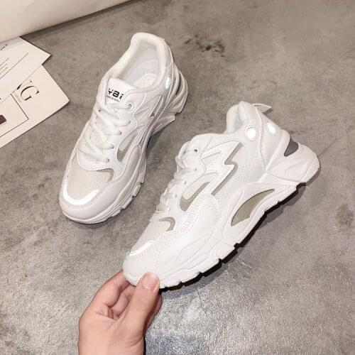2021 Spring New NS Fashionable Platform Sneakers Mesh Student Casual White Shoes