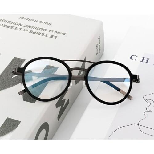 2021 Denmark Brand Eyeglasses Mens Computer Prescription Glasses Retro Round Ultralight Blue Light For Men Women Reading Frame