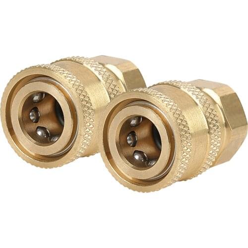 2pcs 5000 PSI Water Pipe Adapter Leakproof Quick Connect Brass Fittings M14 To 1/4 Inch Cleaning Machine Pressure Washer Coupler