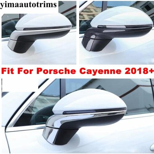 Car Outside Door Rearview Mirror Strips Cover Trim Accessories For Porsche Cayenne 2018 - 2021 Exterior Protection Kit