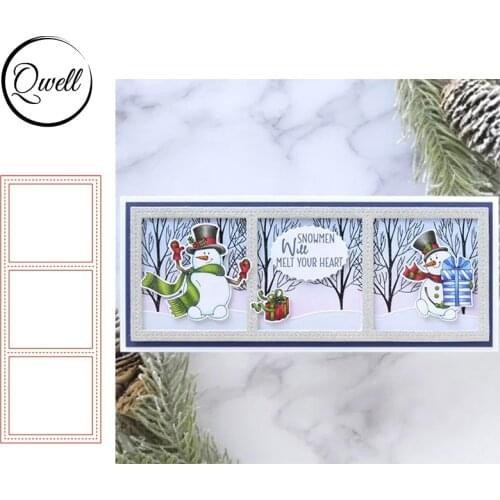 QWELL Matrix Photo Frame Slimline Metal Cutting Dies DIY Scrapbooking Album Craft Paper Cards Making Template 2021 New