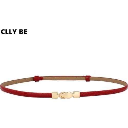 Adjust Women Belts bright Genuine Leather Metal Buckle Adjustable Belt Ladies Thin Waist Strap Cummerbunds Waistband For Dress