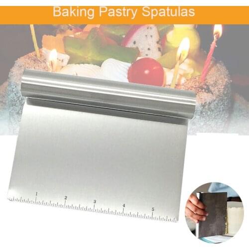 Stainless Steel Cake Scraper Pizza Dough Pastry Cutter Backing Cake Cooking Dough Scraper Cake Decoration Tools Kitchen Supplies