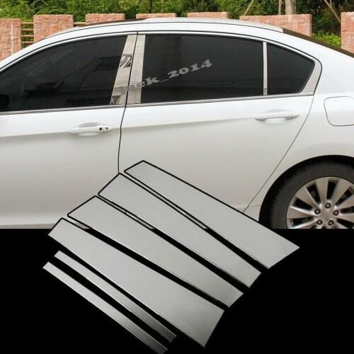Stainless Pillar Posts for Honda Accord 2014-2017 (4dr Sedan) 6pcs Door Trim Cover