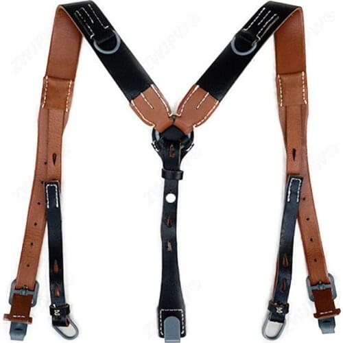 World War II y-belt Y-type shoulder belt top layer pure cow leather high-end reproduction export film and television props