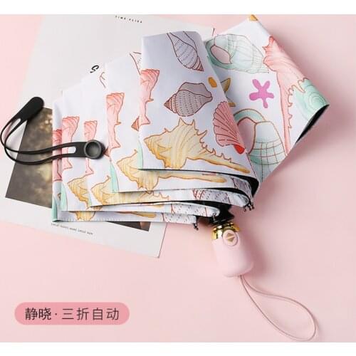 Female Pocket Umbrella Automatic Foldable Portable Uv Protection Kids Girls Lightweight Umbrella Parapluie Home Rain Gear DB60YS