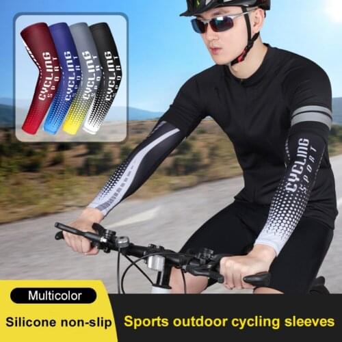 1 Pair Sports Running Arm Sleeve Basketball Cycling Arm Warmer Summer Ice Silk Cooling Arm Cover Breathable Sun Protection