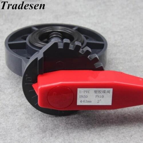 1pc PVC Butterfly Valve Municipal Water Supply Clip-on Flanged Butterfly Valve Farm Irrigation Industry Water Valve Connector