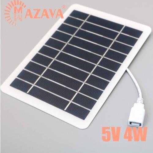 1Pcs Solar Panel 5V 4W Portable Solar Charger Pane Output USB Climbing Travel DIY Solar Charger Generator
