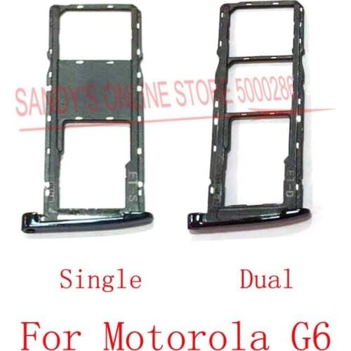 10 PCS New For Motorola Moto G6 Single / Dual Sim Tray Sim Card Tray Slot Holder Reader Adapter Spare Repair Parts