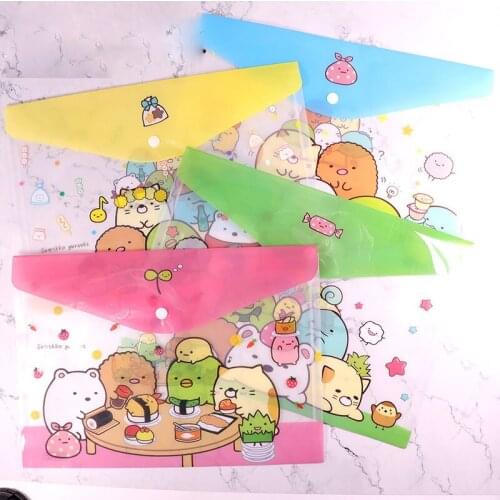 12 pcs/lot Kawaii Sumikko Gurashi A4 File Holder Cute PVC Press Document bag Pencil Case Stationery gift office school supply
