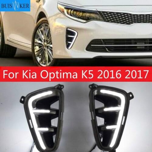 2 Pcs For Kia Optima K5 2016 2017 LED DRL Daytime Running Lights Daylight Fog light cover Car styling White