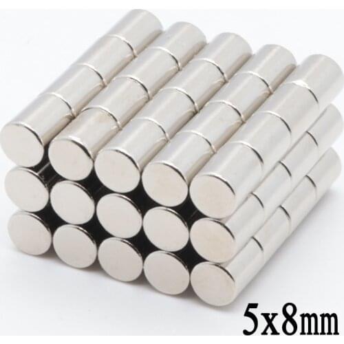 200pcs N35 5 x 8 mm mini strong round neodymium magnet disc rare earth magnets strong magnetic steel round magnet