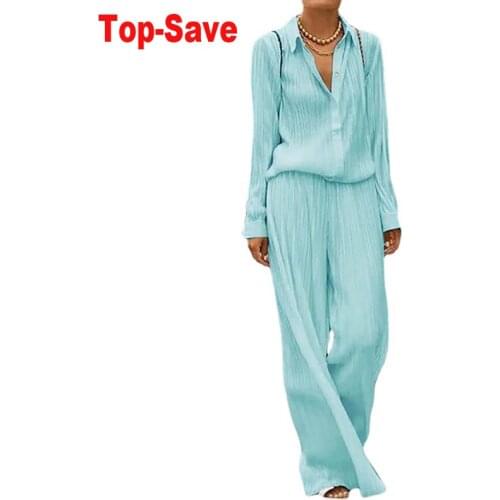 2021 Autumn Two Piece Set Women Tracksuit Temperament Vacation Outfits Solid Long Sleeve Sweater Shirt Loose Suit Matching Sets