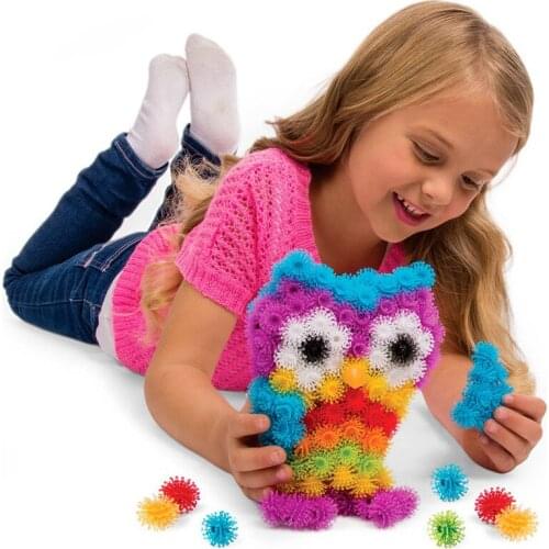 400Pcs/Set Double Hook Puff Ball DIY Assemble Toy 3D Puzzle for Kids Child Educational Creative Model Puzzle Gift Squeezed Toy