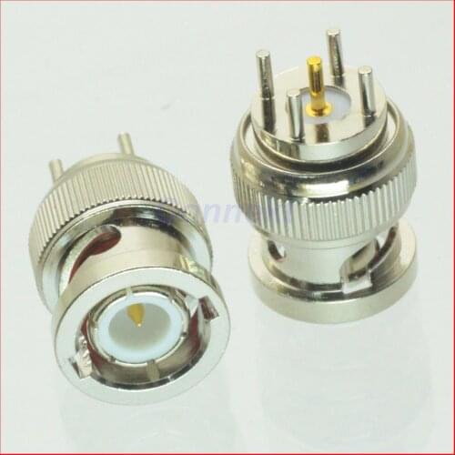 50pcs/lot BNC male plug center solder PCB mount RF connector