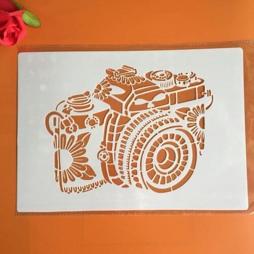 A4 size camera Wall Painting Stencils Stamp Scrapbook Album Decorative Embossing Craft Paper stencils for diy scrapbooking