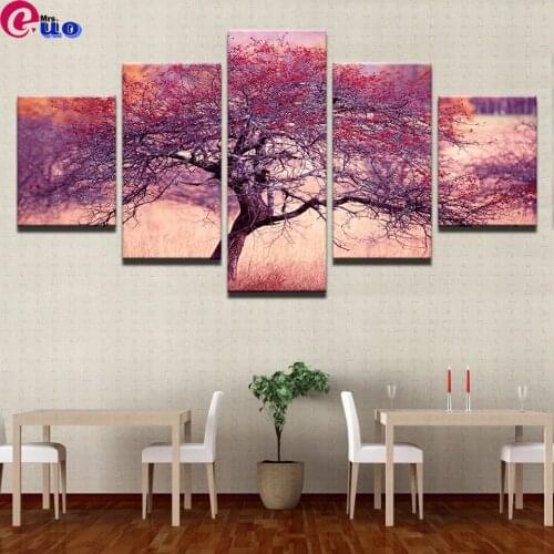 Diamond Painting 5 pcs Big Tree,Pink,Green,Red,Black White Tree,DIY Full Square/Round Diamond Embroidery Mosaic Home Decoration