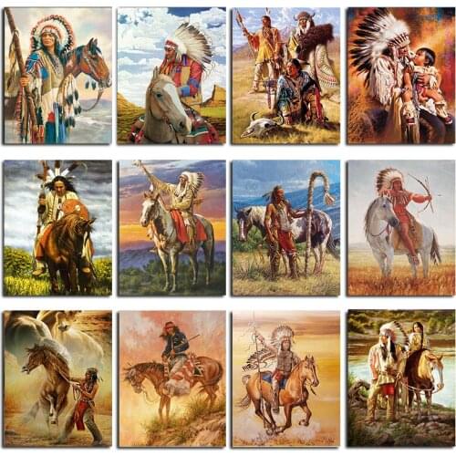 MUXUN Diamond Painting Full Square India 5D DIY Diamond Embroidery Portrait Painting Rhinestone Horse Home Furnishing Decoration