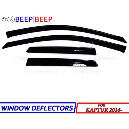 For Renault Kaptur 2016- car window deflectors wind deflector sun guard rain vent visor cover trim car styling accessories