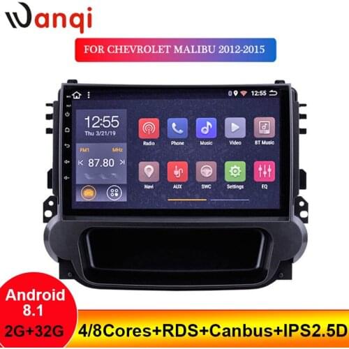 Wanqi 2G+32G 9 inch RDS Car Radio GPS Navigation System Support SWC for 2012 2013 2014 2015 Chevrolet Malibu NO DVD 1 DIN