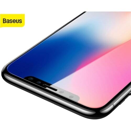 Baseus 0.3mm Full protective Film For iPhone X 3D Anti Blue Light Screen Protector for iPhone 10 Screen Coverage Tempered Glass
