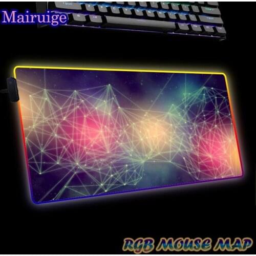 Large RGB Mouse Pad Anime LED Geometric Mousepad Gamer PC Keyboard Pad Notebook Non-slip Desk Mat Computer Gaming Accessories