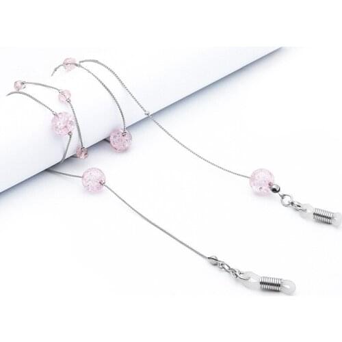 78cm Pink Crystal Beaded Glasses Chains Fashion Women Men Eyewear Accessories Sunglasses Lanyard Strap Cord