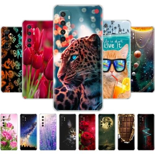For Xiaomi Mi Note 10 Lite Case 6.47" Back Cover Note10 Lite Phone Case On Note10Lite Bumper Fundas Soft Silicon Tpu Painted Bag