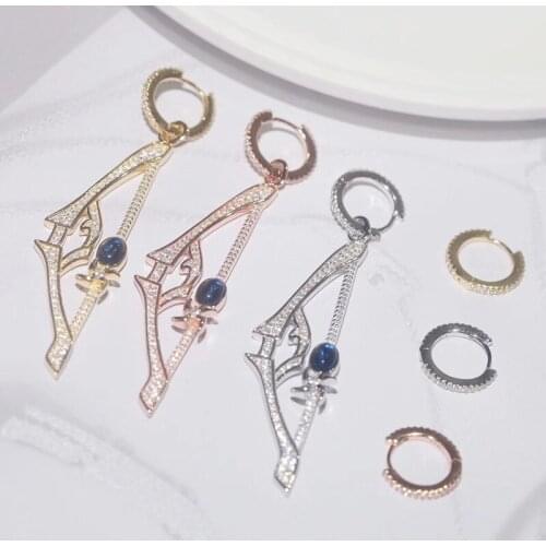 Designer Fashion 925 Sterling Silver Jewelry 3A Cubic Zirconia Party Earring