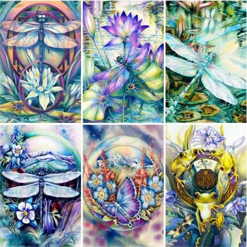 EverShine Diamond Embroidery Dragonfly Picture Of Rhinestones 5D Diamond Painting Animals Mosaic Art Sale Home Decorations
