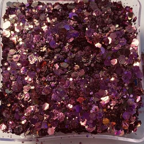 French Rose Glitter 0.2-3mm 50g (Net.) Chunky Glitter, Cosmetic,Gel Nail Glitter, Nail Art Acrylic Nails, Cosmetic,Craft Glitter