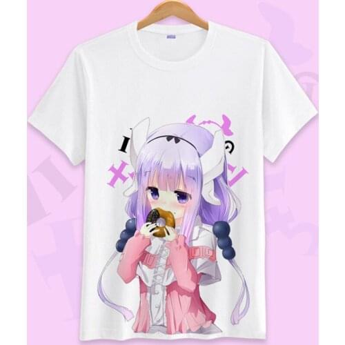 Japanese Anime Miss Kobayashis Dragon Maid Cosplay T Shirt KannaKamui Toru Cartoon Prtined Summer T-Shirt Graohic Top Tee