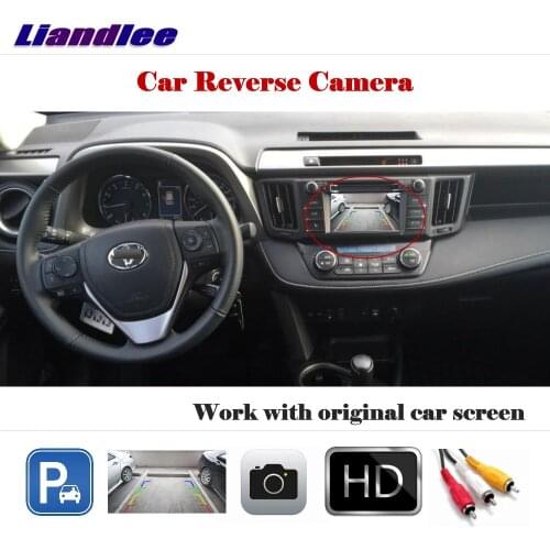 Liandlee Auto Rearview Reverse Camera For Toyota RAV-4 2014-2017 / HD CCD Rear Parking Back Camera Work with Car Factory Screen