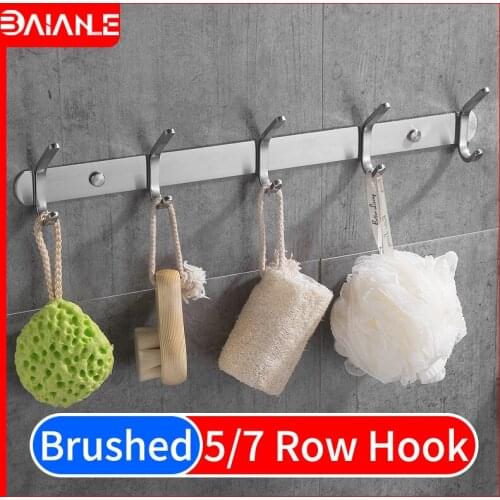 304 Stainless Steel Robe Hook Decorative Coat Hooks Wall Mounted Bathroom Hooks for Towels Key Bag Hat Clothes Rack Door Hanger