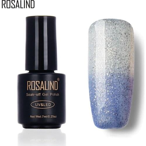 ROSALIND 7ml Changing Temperature Nail Polish Peel Off Nail Polish Gel UV Lamp To Dry Thermal Color Acrylic Paint Top Base Coat