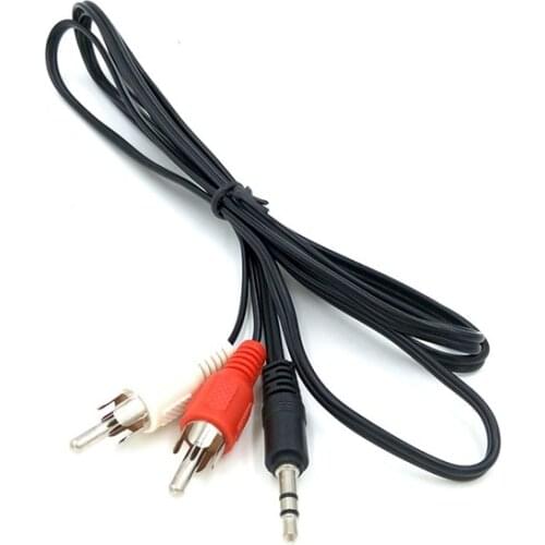 Mini 3.5mm AV 1 into 2 Audio Stereo Aux Cord 2 RCA to 3.5mm Male 3.5 Jack RCA Aux Cable For Speaker Wire For Car/PC/TV