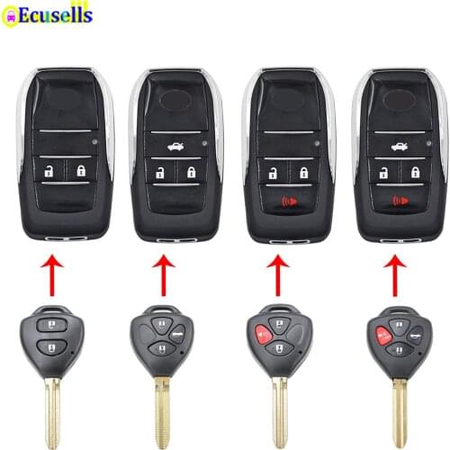 2/3/4 Button Modified Flip Remote Key Fob Shell Case for TOYOTA Camry 4Runner Matrix RAV4 Venza Yaris TOY43 uncut blade