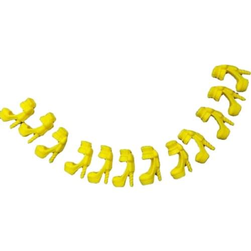 Fashion 6 Pairs/lot Yellow High Heel Doll Shoes Boots For Barbie Accessories Princess Foot Wear Sneakers Sandals Kids DIY Toys