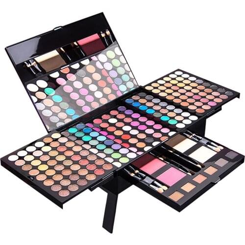 Makeup Kit, 194 Colors Eyeshadow Palette With 4 Double-ended Eyeshadow Brush, All-in-One Makeup Gift Set, Eye Biological